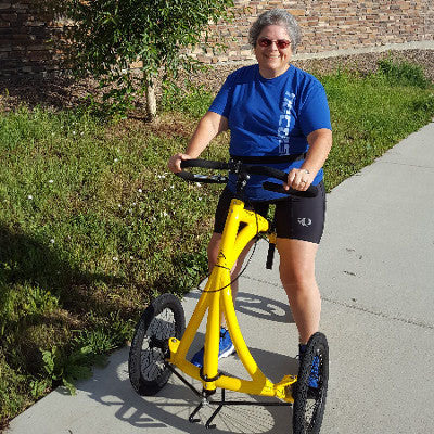 VAlerie Square on her alinker bike